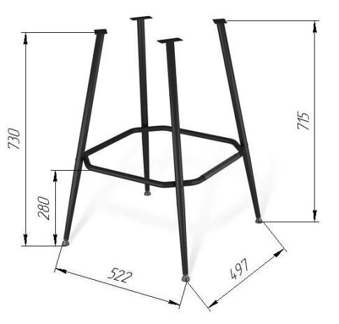 Каркас барного стула Sheffilton SHT-S131 артикул КС-152 черный муар