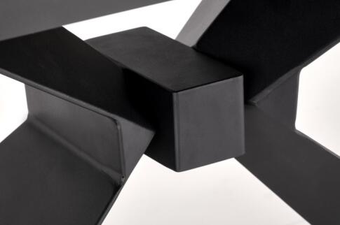 Стол обеденный HALMAR LUCIANO белый мрамор/черный 180-230/90