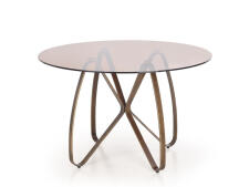 Стол обеденный HALMAR LUNGO коричневый/античное золото 120