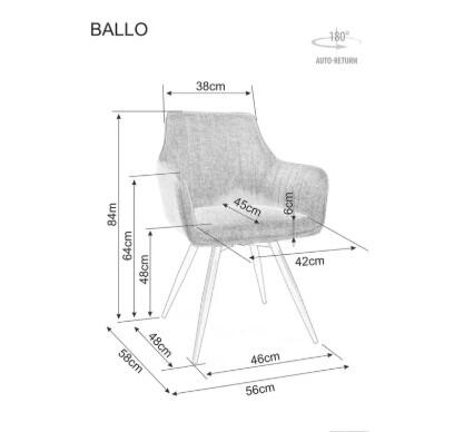 Стул SIGNAL BALLO Brego 34 бежевый/черный, поворотный