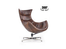 Кресло HALMAR LUXOR темно-коричневый/хром