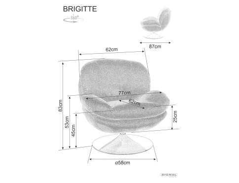 Кресло SIGNAL BRIGITTE Brego 68 карри/хром