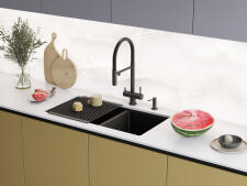 Кухонная мойка из нержавейки Omoikiri Taki 85-2-LB-U/IF-GB Side графит