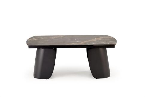 Стол обеденный HALMAR FORUM черный мрамор/черный 180-260/90