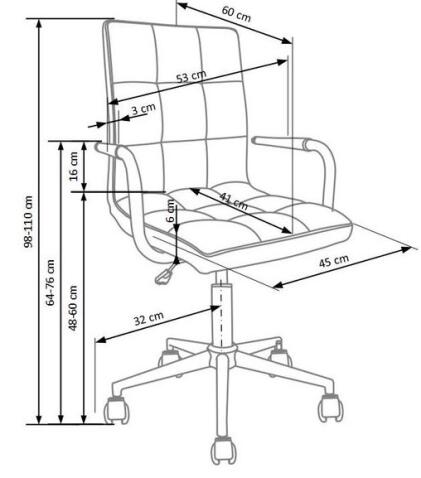 Кресло компьютерное HALMAR GONZO 2 белый/хром