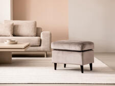 Пуф SIGNAL RON Velvet Bluvel 28 бежевый/венге