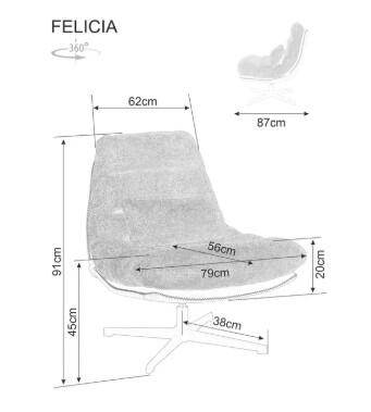 Кресло SIGNAL FELICIA Raven 44 корица/бежевый/черный мат