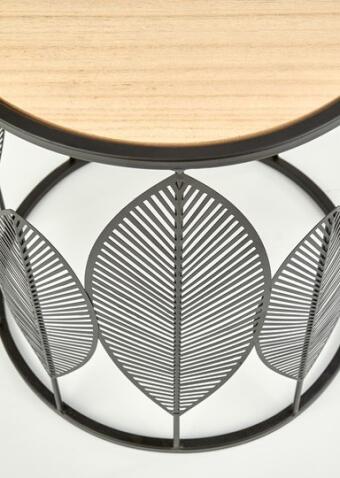 Комплект HALMAR FOLLA (2 стола журнальных) черный/натуральный, 33/40 и 40/45