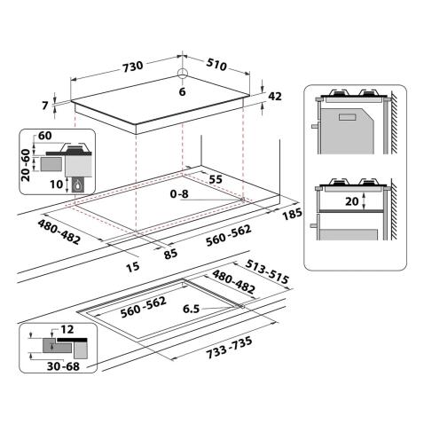 Поверхность газовая WHIRLPOOL AKWL 728/NB