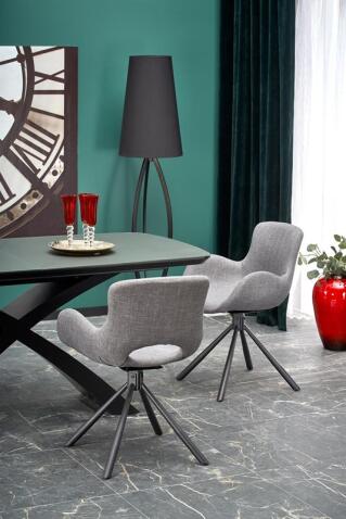 Стол обеденный HALMAR SILVESTRO темно-серый/черный 180-220/89