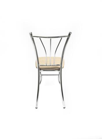 Стул ВВР Трилогия бежевый крокодил/хром, экокожа