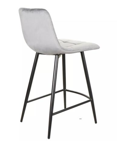 Стул барный SIGNAL MILA H-2 Velvet Bluvel 14 серый/черный мат