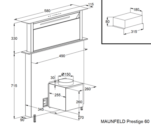 Вытяжка MAUNFELD Prestige 90 черный