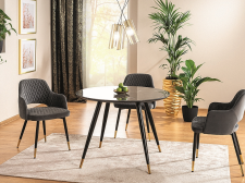 Стол обеденный SIGNAL CYRYL II эффект черного камня/черный/золотой 100