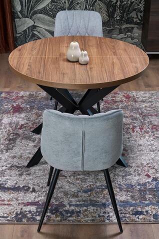 Стол обеденный HALMAR PERONI орех/черный 100-250/100