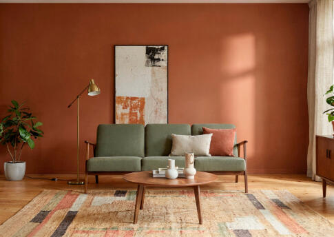 Диван HALMAR MILANO 3S tap. Castel 39 оливковый/орех