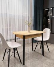 Стол ВВР Кэлли раздвижной, Дуб крафт золотой/черный, ЛДСП