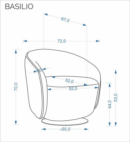 Кресло HALMAR BASILIO коричневый/черный