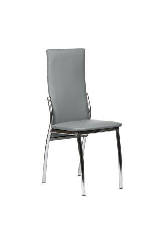Стул ВВР Оскар серый/хром, экокожа