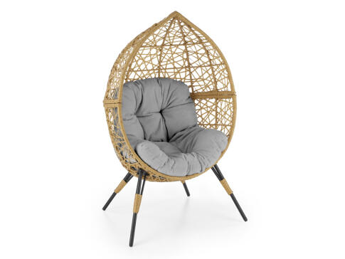 Кресло HALMAR OSKAR натуральный/светло-серый