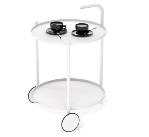 Стол журнальный Sheffilton SHT-CT60 белый муар/белый