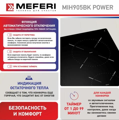 Варочная панель индукционная MEFERI MIH905BK POWER