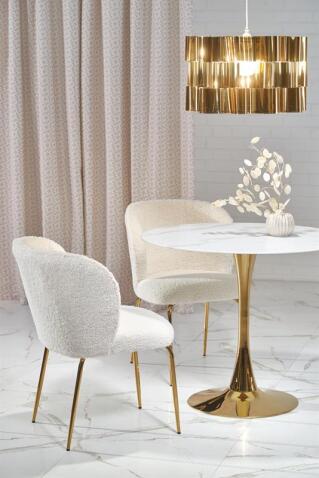 Стол обеденный HALMAR CASEMIRO белый мрамор/золотой 90