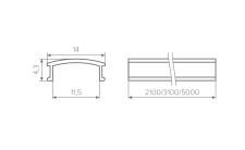 Рассеиватель для профиля AQ FORM (15/21х7, 15х7) 2 м молочный