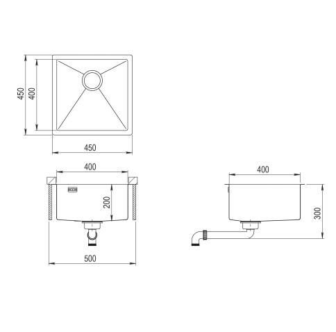 Мойка кухонная AQUASANITA Steel DER 100 X-C copper