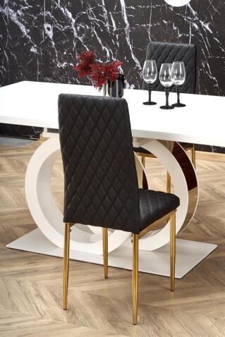 Стол обеденный HALMAR GALARDO белый/золотой 160-200/90