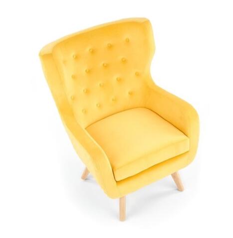 Кресло HALMAR MARVEL желтый/натуральный