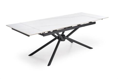 Стол обеденный HALMAR VITORINO белый мрамор/черный 160-220/90