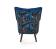Кресло HALMAR PAGONI Bluvel 86 темно-синий/черный