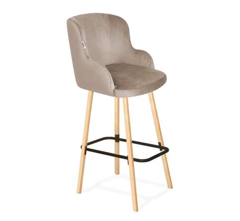 Стул барный Sheffilton SHT-ST39/S94 латте/прозрачный лак/черный муар Стул барный Sheffilton SHT-ST39/S94 латте/прозрачный лак/черный муар