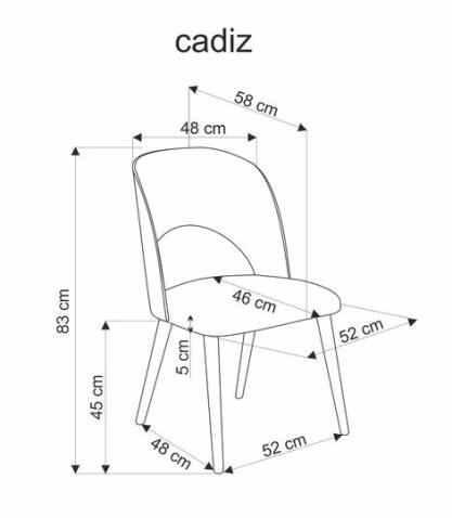 Стул HALMAR CADIZ серый/дуб натуральный