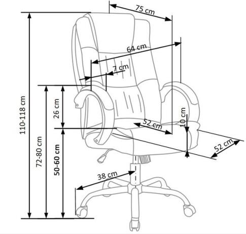 Кресло компьютерное HALMAR RELAX серый/хром