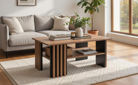 Стол журнальный SIGNAL EVITA дуб артизан/черный 100/60