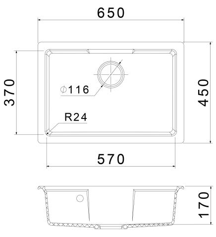 Кухонная мойка GRANFEST URBAN UR-4565 черный