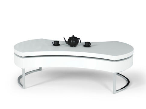 Стол журнальный HALMAR AUREA белый/хром, 115/80/38