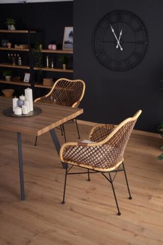 Стол обеденный HALMAR BERLIN орех/черный 160-220/85