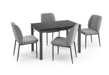 Комплект HALMAR JASPER (стол + 4 стула) серый/черный