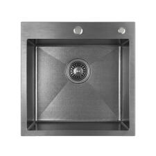 Кухонная мойка из нержавейки BLANTEK LS-5050SNB Snake texture black