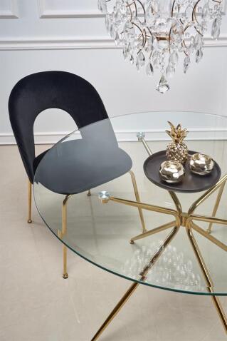 Стол обеденный HALMAR RONDO прозрачный/золотой 110