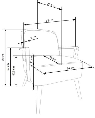 Кресло HALMAR PASTORE светло-серый/светлый орех