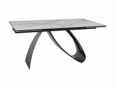 Стол обеденный SIGNAL DIUNA Ceramic Statuario Venato белый/черный мат 160-240/90 Стол обеденный SIGNAL DIUNA Ceramic Statuario Venato белый/черный мат 160-240/90