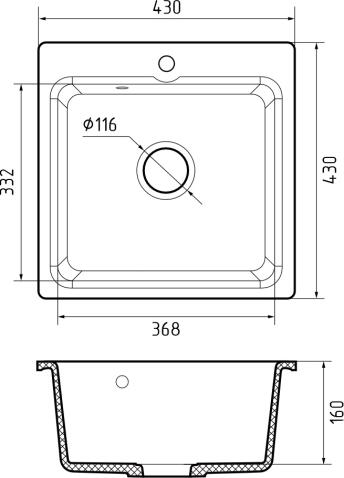 Кухонная мойка GRANFEST SMART SM-430 белый + сифон