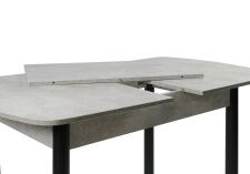 Стол ВВР ЛДСП Раздвижной Камень Светлый/Прямое черный, 110/150/70