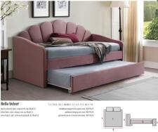 Кровать SIGNAL BELLA Velvet Bluvel 52 античный розовый 90/200