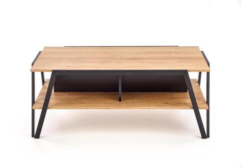 Стол журнальный HALMAR VOLTA дуб золотой/черный, 113/63/45