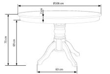 Стол обеденный HALMAR GLOSTER белый/белый 106